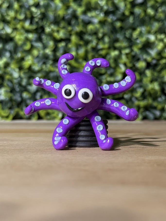 Whimsical Hand-Made Art Magnets Octopus