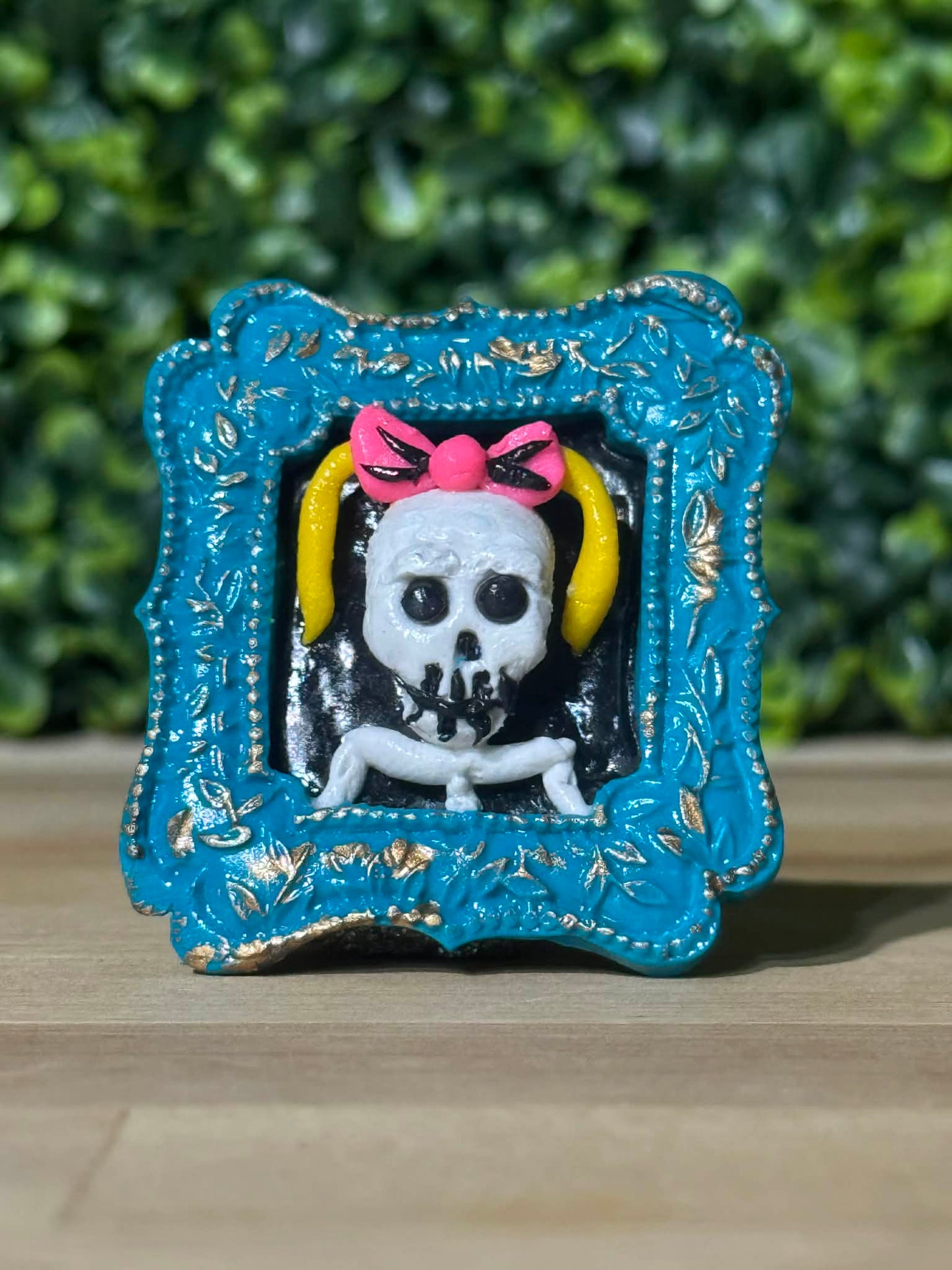 Whimsical Hand-Made Art Magnets Ponytails Skeleton