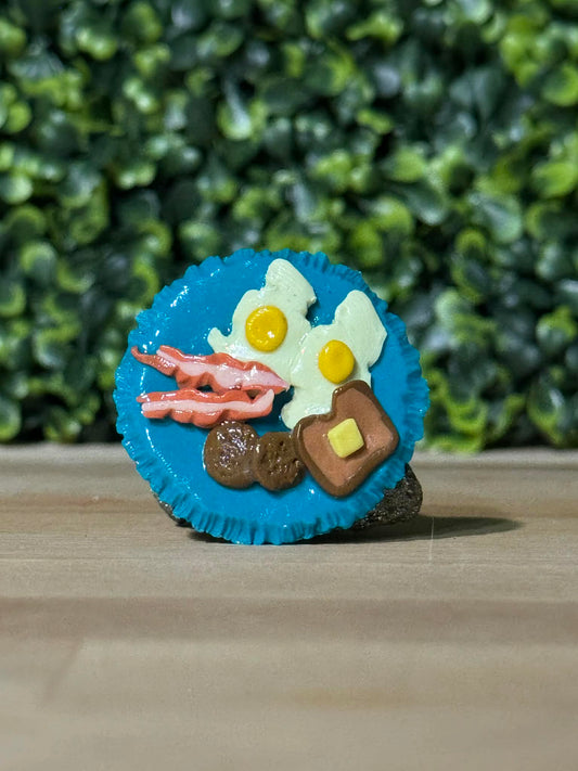 Whimsical Hand-Made Art Magnets Breakfast Plate