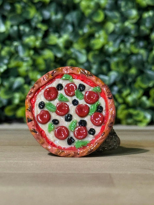 Whimsical Hand-Made Art Magnets Pizza